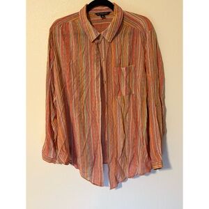 Striped Multicolor Button Up Shirt